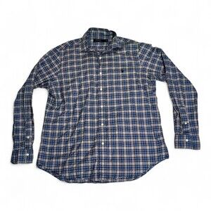 Polo Ralph Lauren Men's Blue Plaid Button-Down Shirt - L